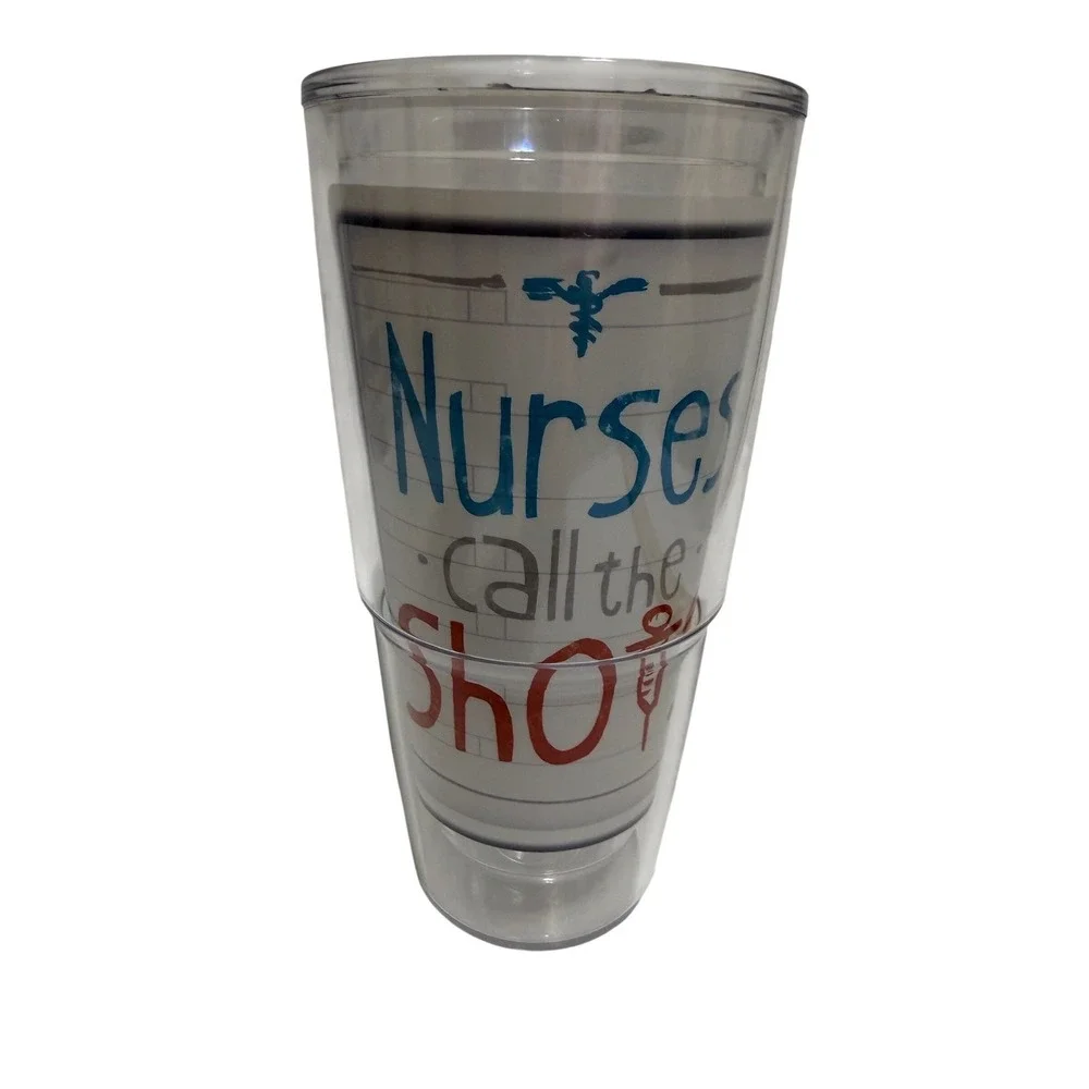 Tervis 24oz Insulated Tumbler Nurses Call the Shots Medical Theme Clear Blue Red